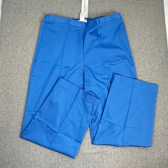 NEW! Alfred Dunner Straight Leg Pants Mid Rise Lappis/ Blue 16 Stretch Waist $48 - Picture 2 of 13